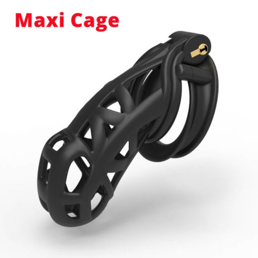 3D Printed Cobra V6 Male Chastity Cage BDSM Sex Toy Black Maxi