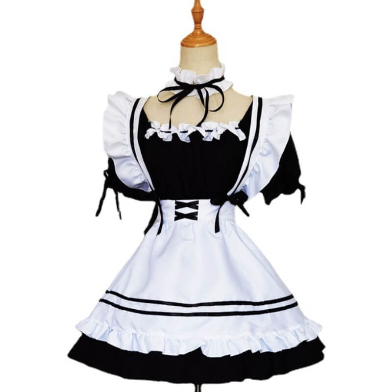 Buy YOMORIO Polyester Womens Cute Maid Costumes Lolita Japanese Anime  Cosplay Uniform Vintage French Maid Dress Black at Amazonin