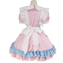 Anime Pink Sissy Maid Lolita Dress Plus Size Cosplay Costume Set Back
