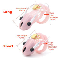 Electric Chastity Slave Plastic Cock Cage Pink