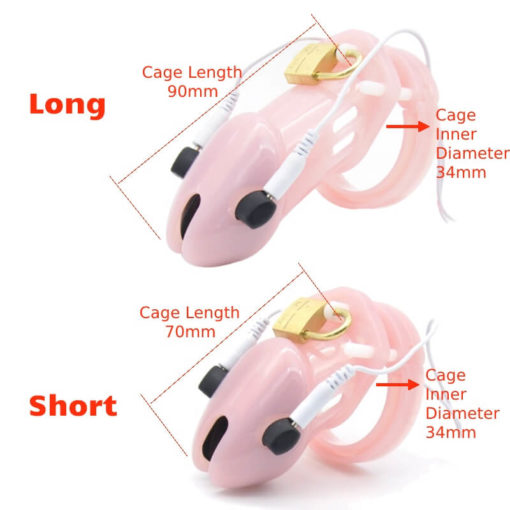 Electric Chastity Slave Plastic Cock Cage Pink