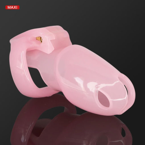 HT-V4 Resin Sissy Chastity Cage Pink Maxi