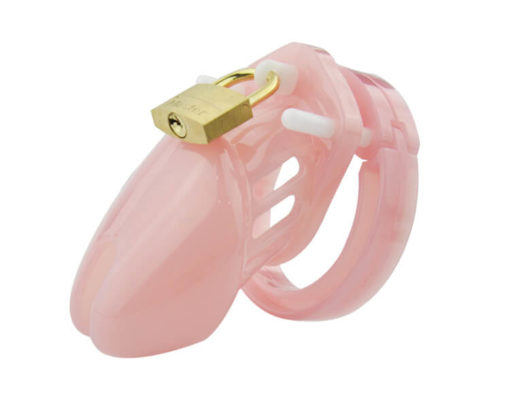 Sissy Maid Plastic Male Chastity Cage Pink Short Cage
