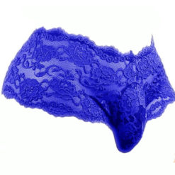 Sissy Pouch Panties Lingerie For Men Lace Underwear Briefs Blue Front