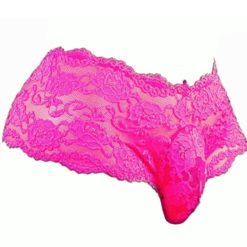 Sissy Pouch Panties Lingerie For Men Lace Underwear Briefs Pink Front
