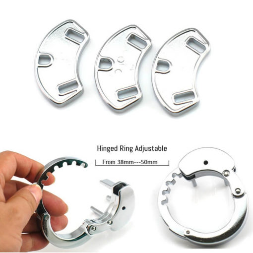 Adjustable Metal Hinged Chastity Device For Beginners Spacers