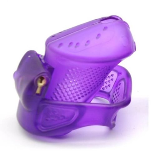 Colorful Sissy Permanent Chastity Cage PC Sex Toy Purple Short