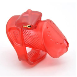 Colorful Sissy Permanent Chastity Cage PC Sex Toy Red Short