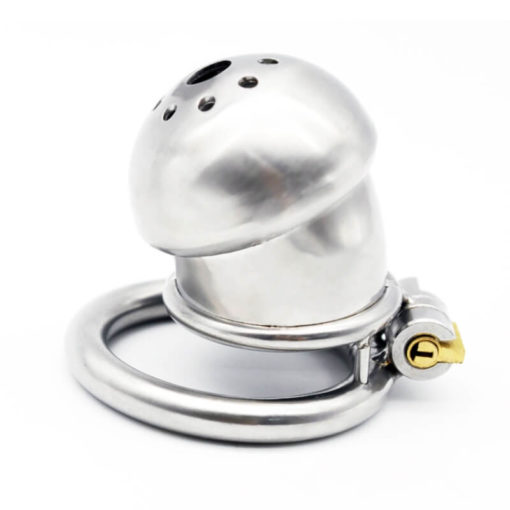 Completely Enclosed Stainless Steel Male Chastity Tube Short Side