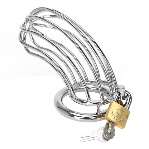 Large Birdcage Steel Male Chastity Device Side