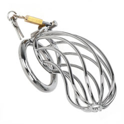 Large Birdcage Steel Male Chastity Device Tip