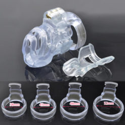 Resin Prince Albert Chastity Cage For Sissy Slave Training Clear Ring Size