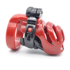 Resin Prince Albert Chastity Cage For Sissy Slave Training Red Side