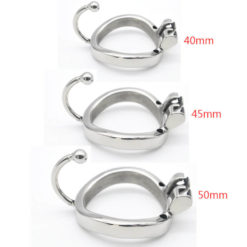 Sissy Chastity Cage With Catheter Stainless Steel BDSM Bondage Toy Ring Sizes