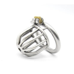 Small Birdcage Stainless Steel Male Chastity Cage Front