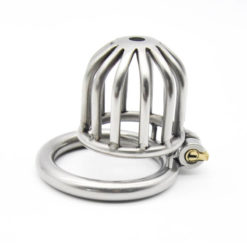Small Birdcage Stainless Steel Male Chastity Cage Side