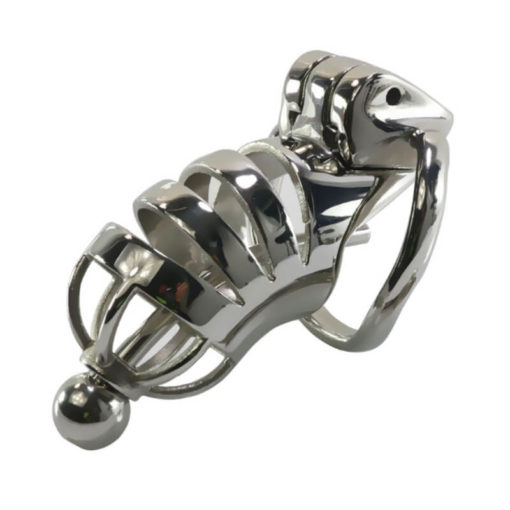 Stainless Steel Forced Sissy Chastity Cage With Catheter