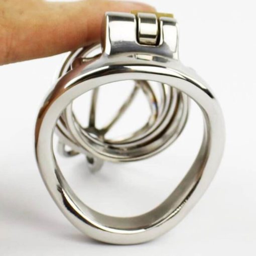 Stainless Steel Permanent Male Chastity Restraints Cage Short Back