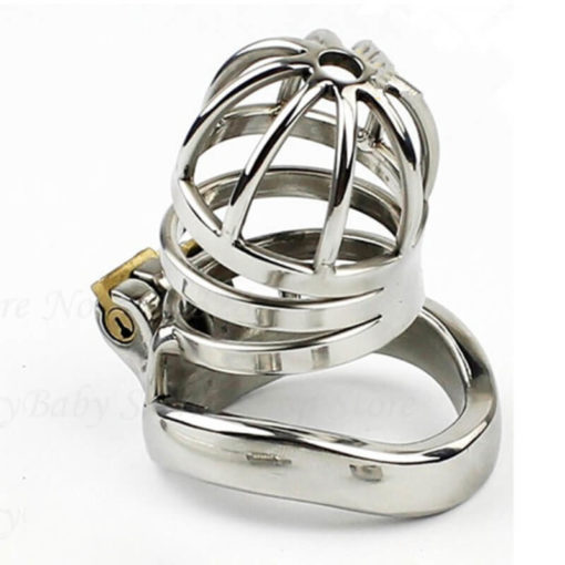 Stainless Steel Permanent Male Chastity Restraints Cage Short Front