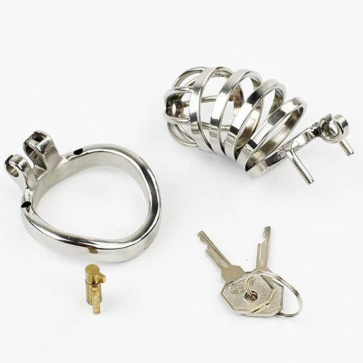 Stainless Steel Permanent Male Chastity Restraints Cage Short Package