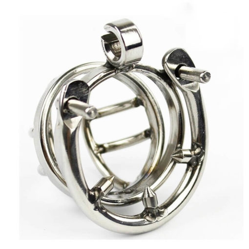 Stainless Steel Spiked Cock Cage For Sissy Chastity Training Spiked Ring