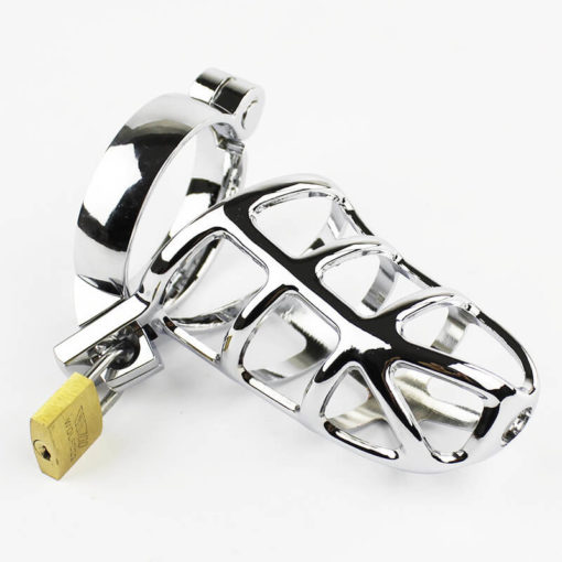 Super Breathable Male BDSM Chastity Device With Hinged Ring Back