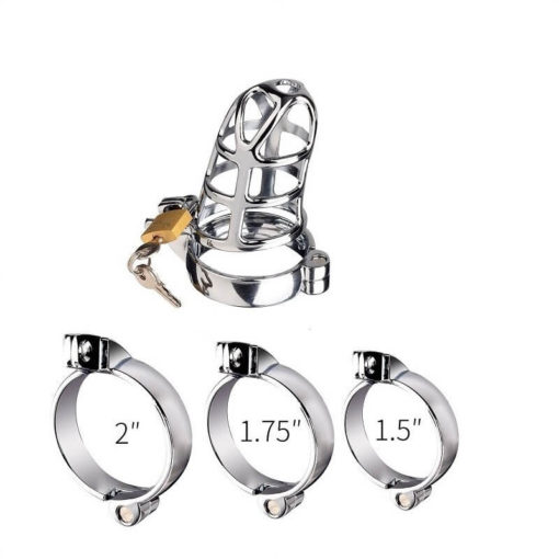 Super Breathable Male BDSM Chastity Device With Hinged Ring Ring Size
