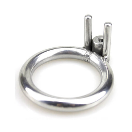 Super Short Flat Chastity Cage With Urethral Catheter Base Ring