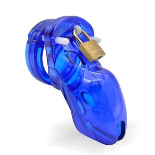 Multicolor Femdom Sissy Chastity Cage Plastic BDSM Sex Toy Blue