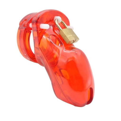 Multicolor Femdom Sissy Chastity Cage Plastic BDSM Sex Toy Red