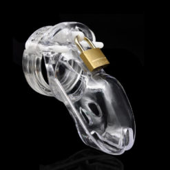 Multicolor Femdom Sissy Chastity Cage Plastic BDSM Sex Toy Transparent
