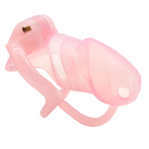 Pink Sissy Princess Silicone Chastity Cage