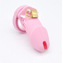 Sissy Maid Silicone Chastity Device BDSM Sex Toy Pink Standard