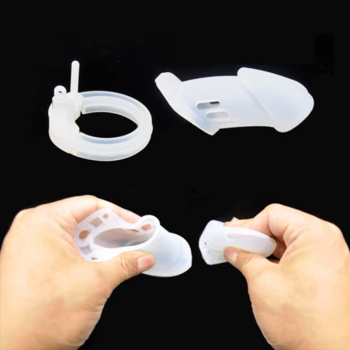 Sissy Maid Silicone Chastity Device BDSM Sex Toy Transparent Assembly