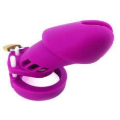 Sissy Maid Silicone Purple Chastity Cage Long