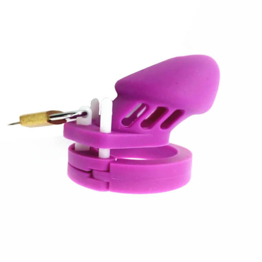 Sissy Maid Silicone Purple Chastity Cage Short