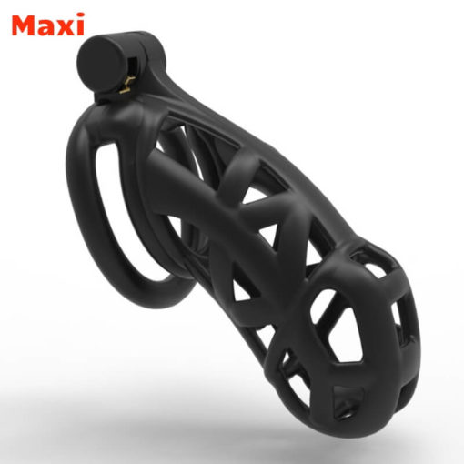 3D Printed BDSM Cobra Chastity Cage V1 Black Maxi