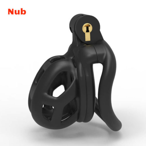 3D Printed BDSM Cobra Chastity Cage V2 Black Nub