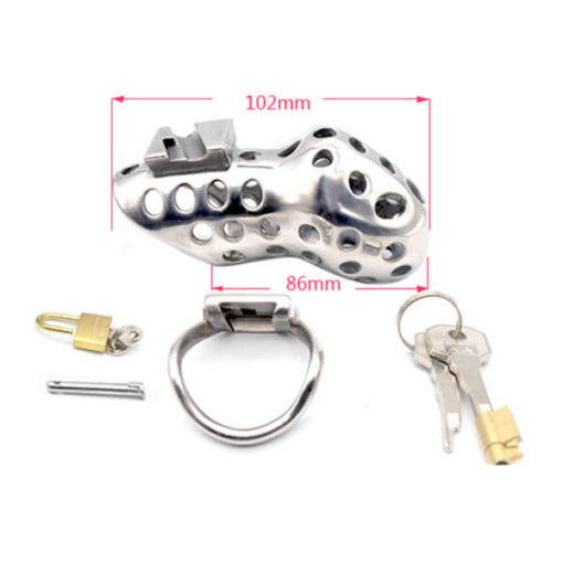 Breathable Stainless Steel Holy Trainer For Sissy Chastity Training Long