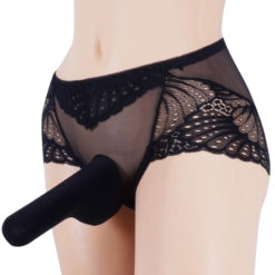 Sissy Sexy Lace Pouch Panties Briefs Low Rise See through Underwear Black Side