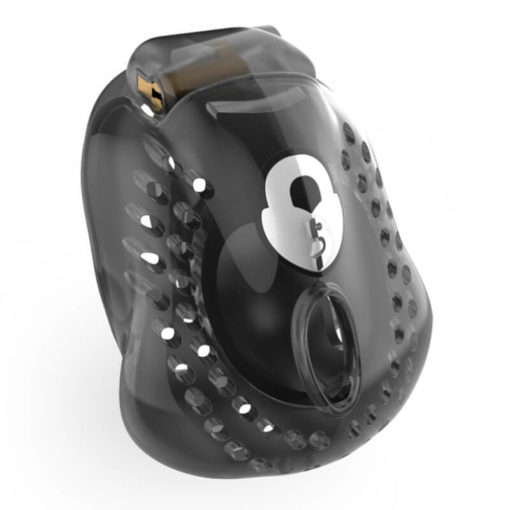 Cock And Ball Chastity Cup With Vent Holes Black