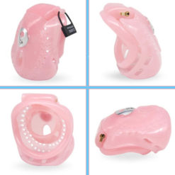Cock And Ball Chastity Cup With Vent Holes Pink Multiple Views