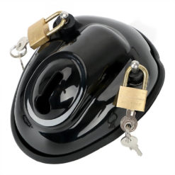 Locking Cock And Ball Chastity Cup Black