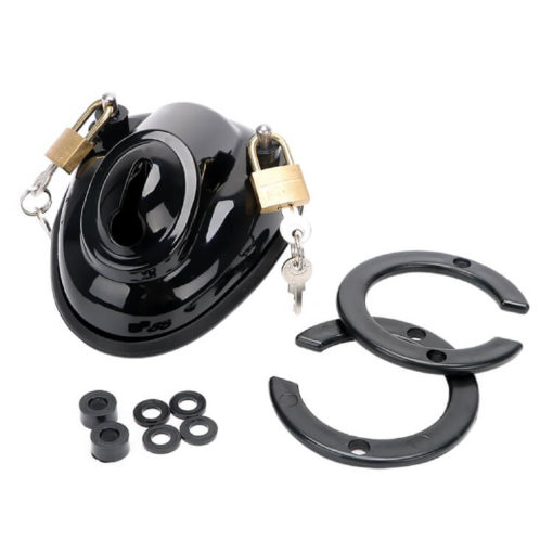 Locking Cock And Ball Chastity Cup Black Accessories