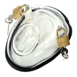 Locking Cock And Ball Chastity Cup Transparent