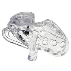 Pink Chastity Cage With Vent Holes Transparent Short Side