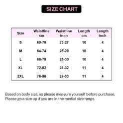 Femboy Peachy Butt Booty Shorts Size Chart