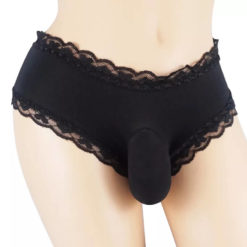 Sexy Lace Exposed Buttock Panties Black Front