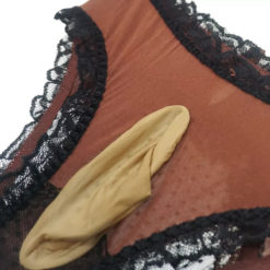 Sexy Lace Exposed Buttock Panties Brown Pouch