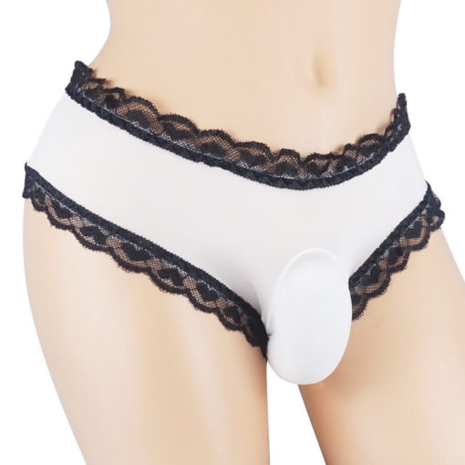 Sexy Lace Exposed Buttock Panties White Front